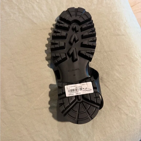 All Saints Black Fisherman Sandals - women’s - Size 41/11 - Picture 4 of 5